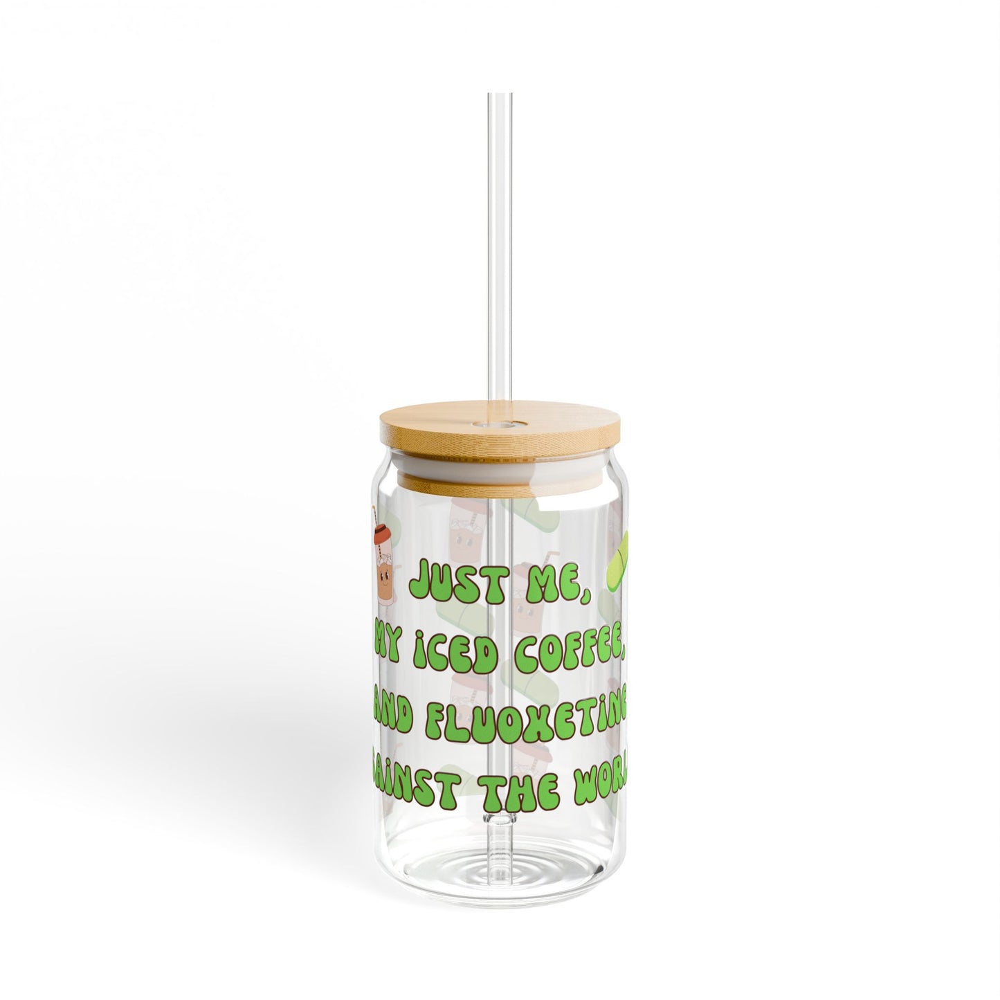 Anti-Anxiety Iced Coffee Glass, (16oz) - Fluoxetine