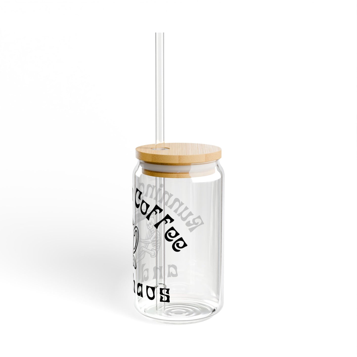 Coffee and Chaos Iced Coffee Glass, (16oz)