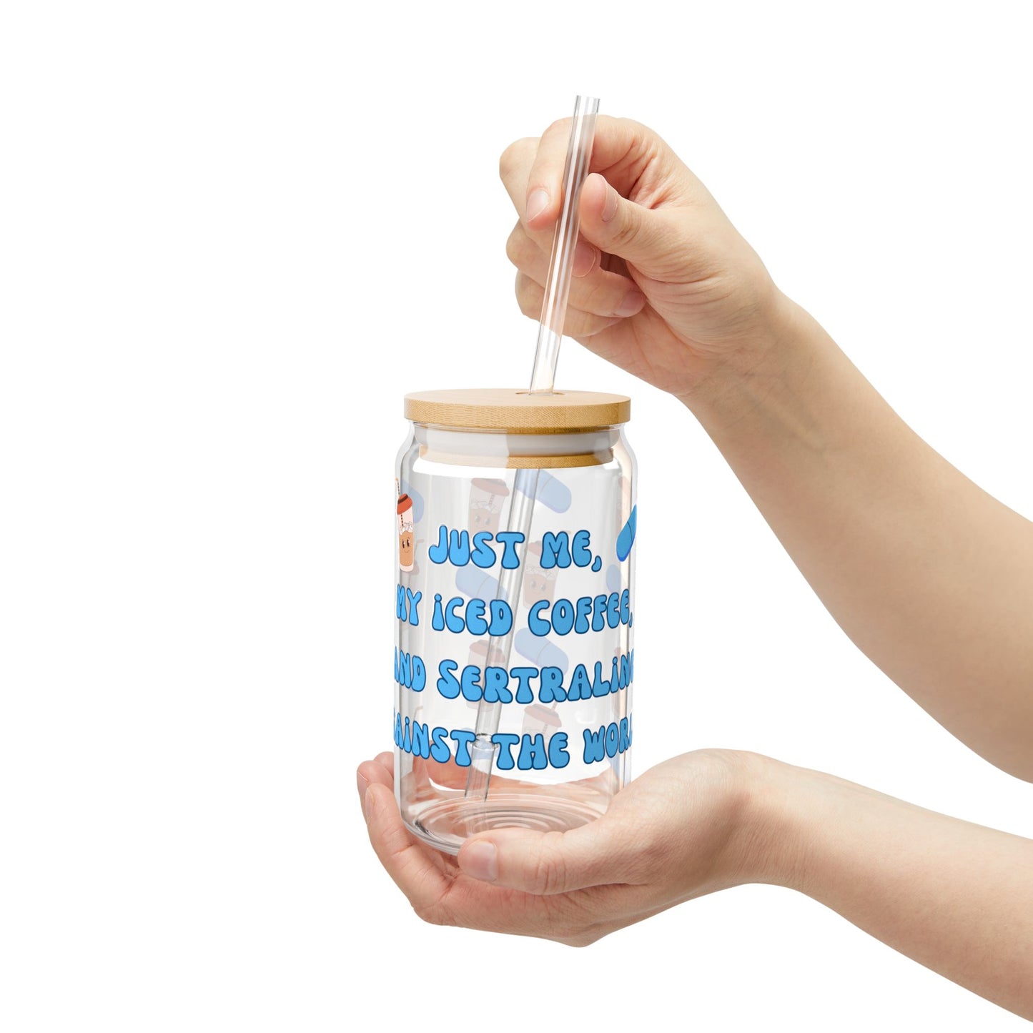 Anti-Anxiety Iced Coffee Glass, (16oz) - Sertraline
