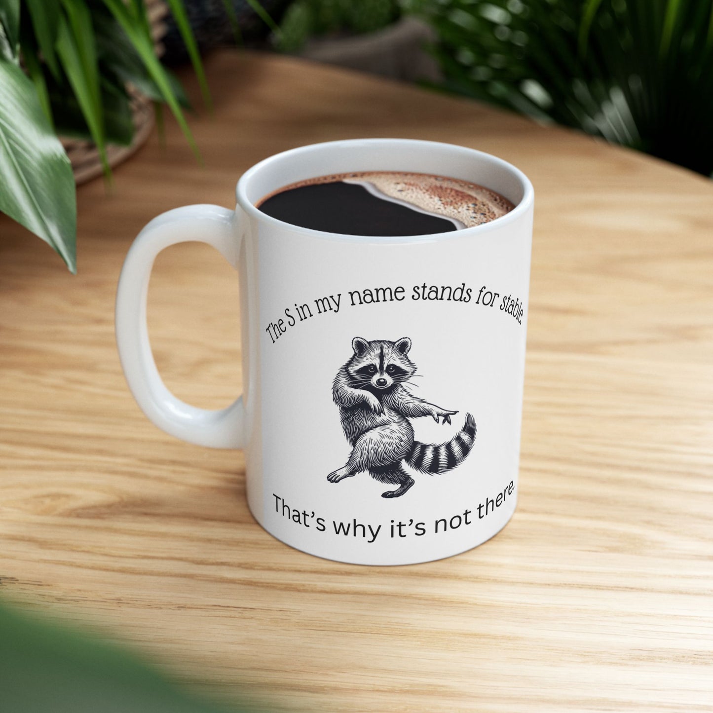 Unstable Raccoon Ceramic Mug, (11oz, 15oz)