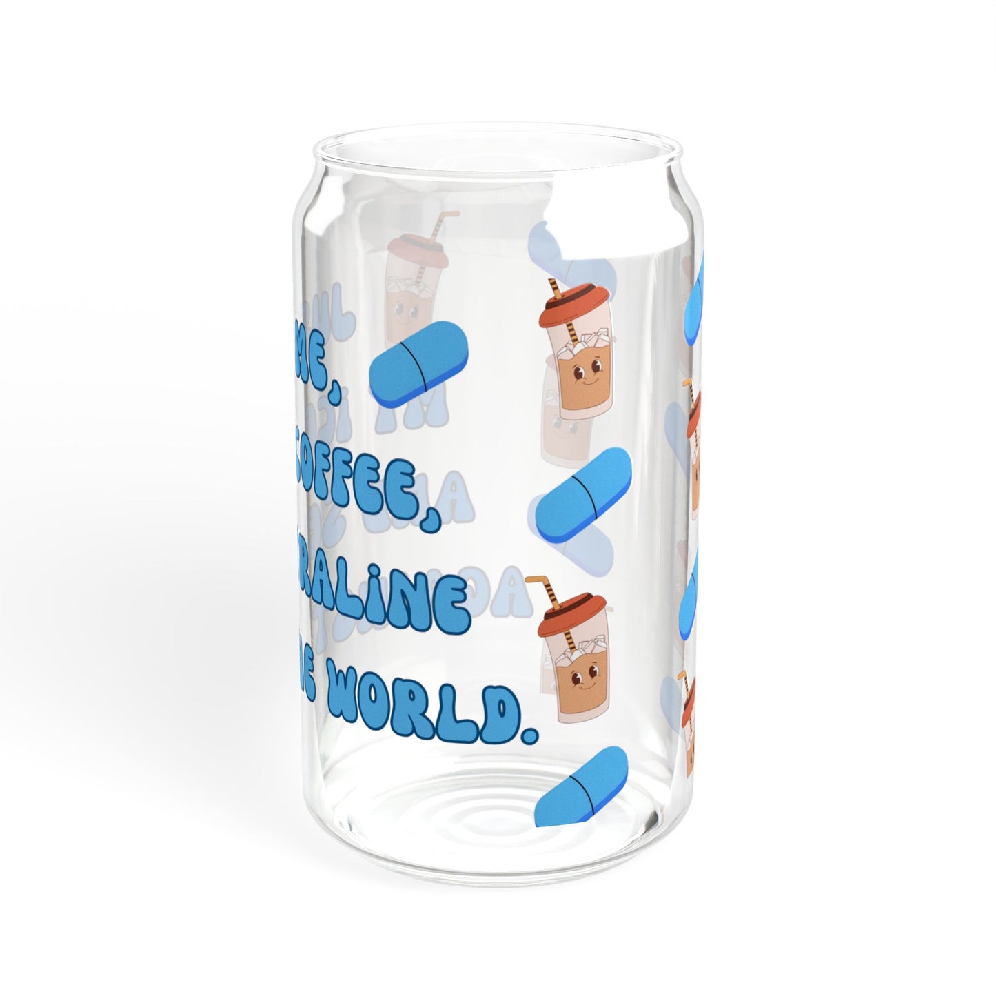 Anti-Anxiety Iced Coffee Glass, (16oz) - Sertraline