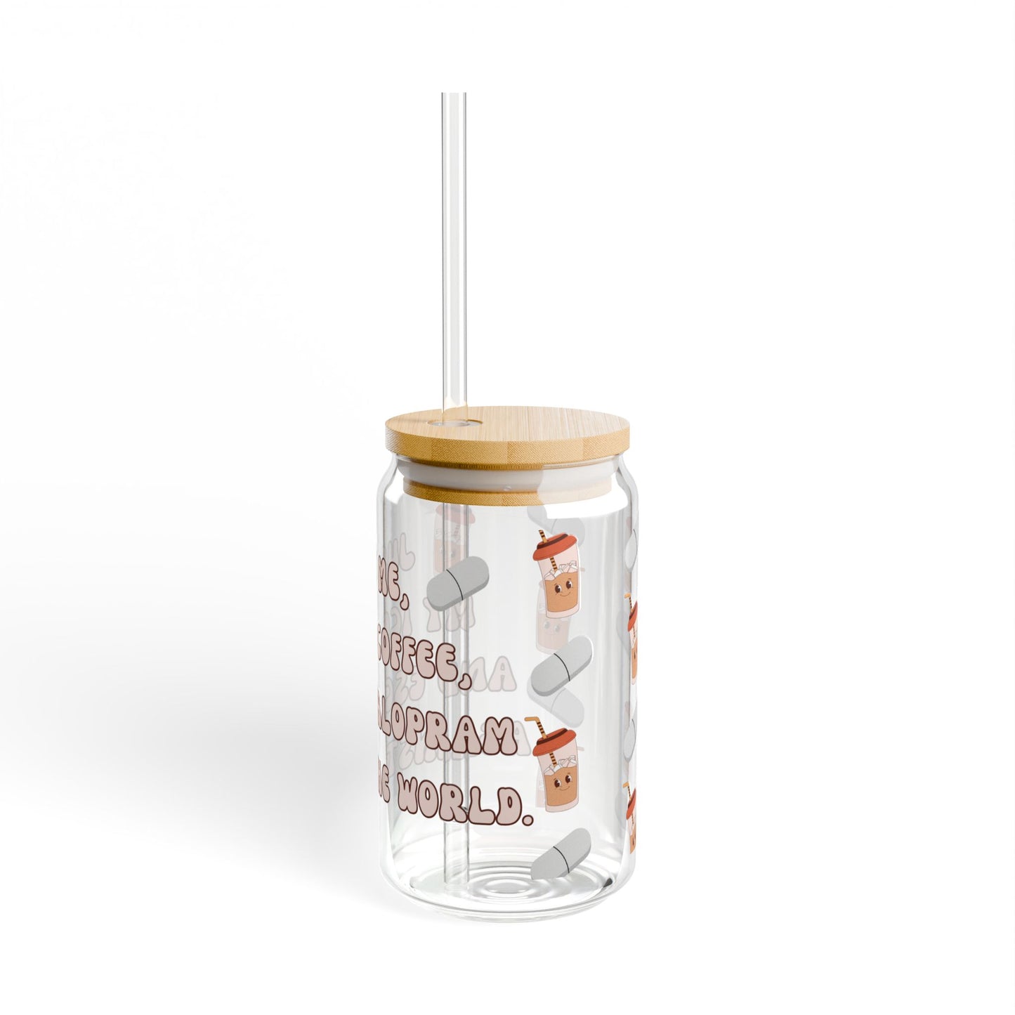 Anti-Anxiety Iced Coffee Glass, (16oz) - Escitalopram