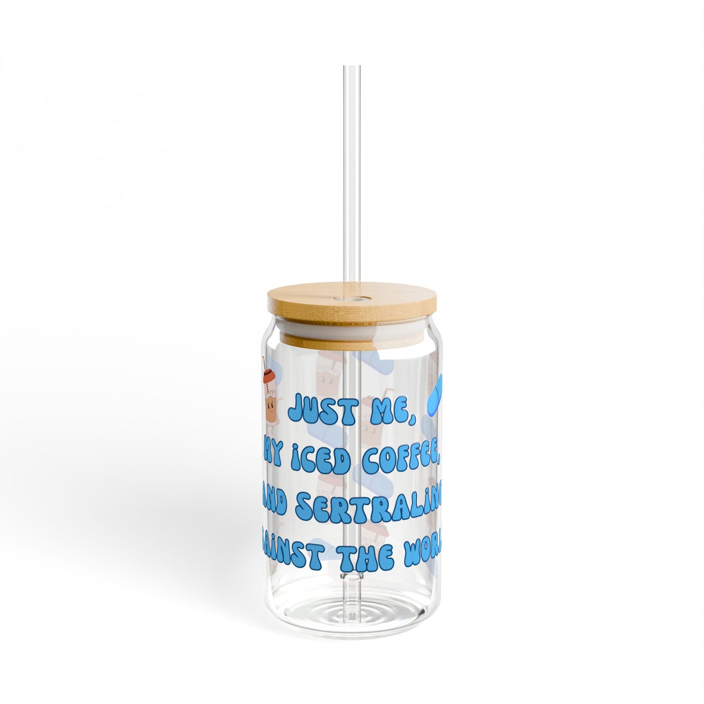 Anti-Anxiety Iced Coffee Glass, (16oz) - Sertraline