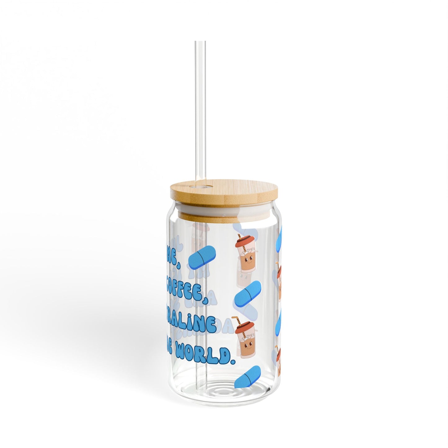 Anti-Anxiety Iced Coffee Glass, (16oz) - Sertraline