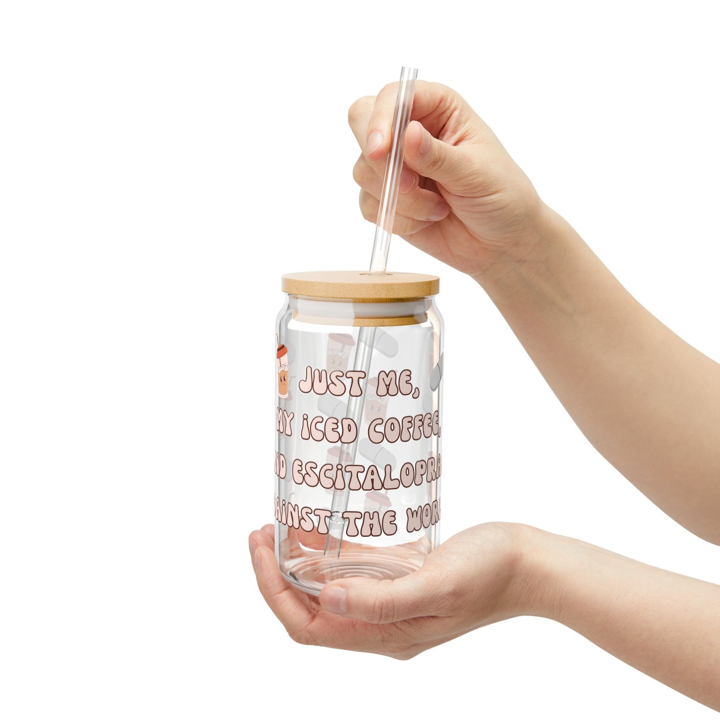 Anti-Anxiety Iced Coffee Glass, (16oz) - Escitalopram