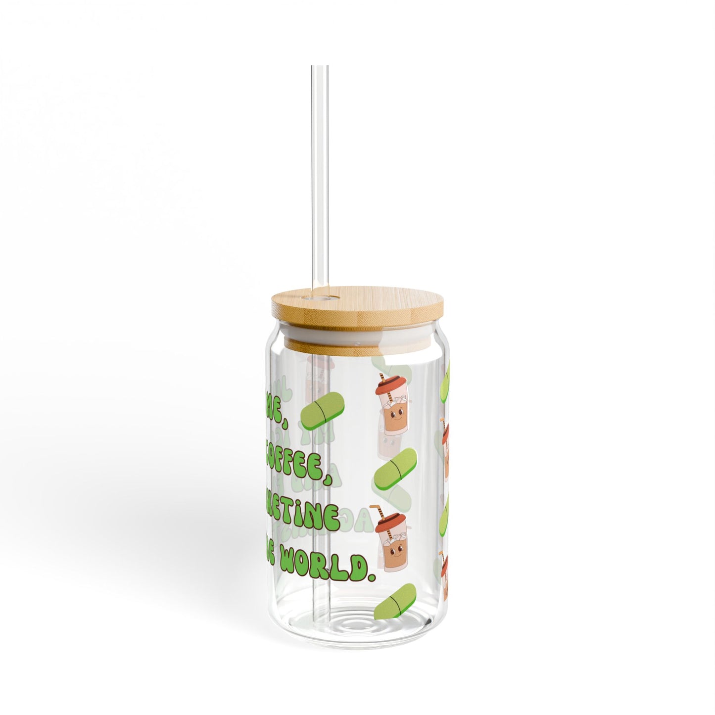 Anti-Anxiety Iced Coffee Glass, (16oz) - Fluoxetine