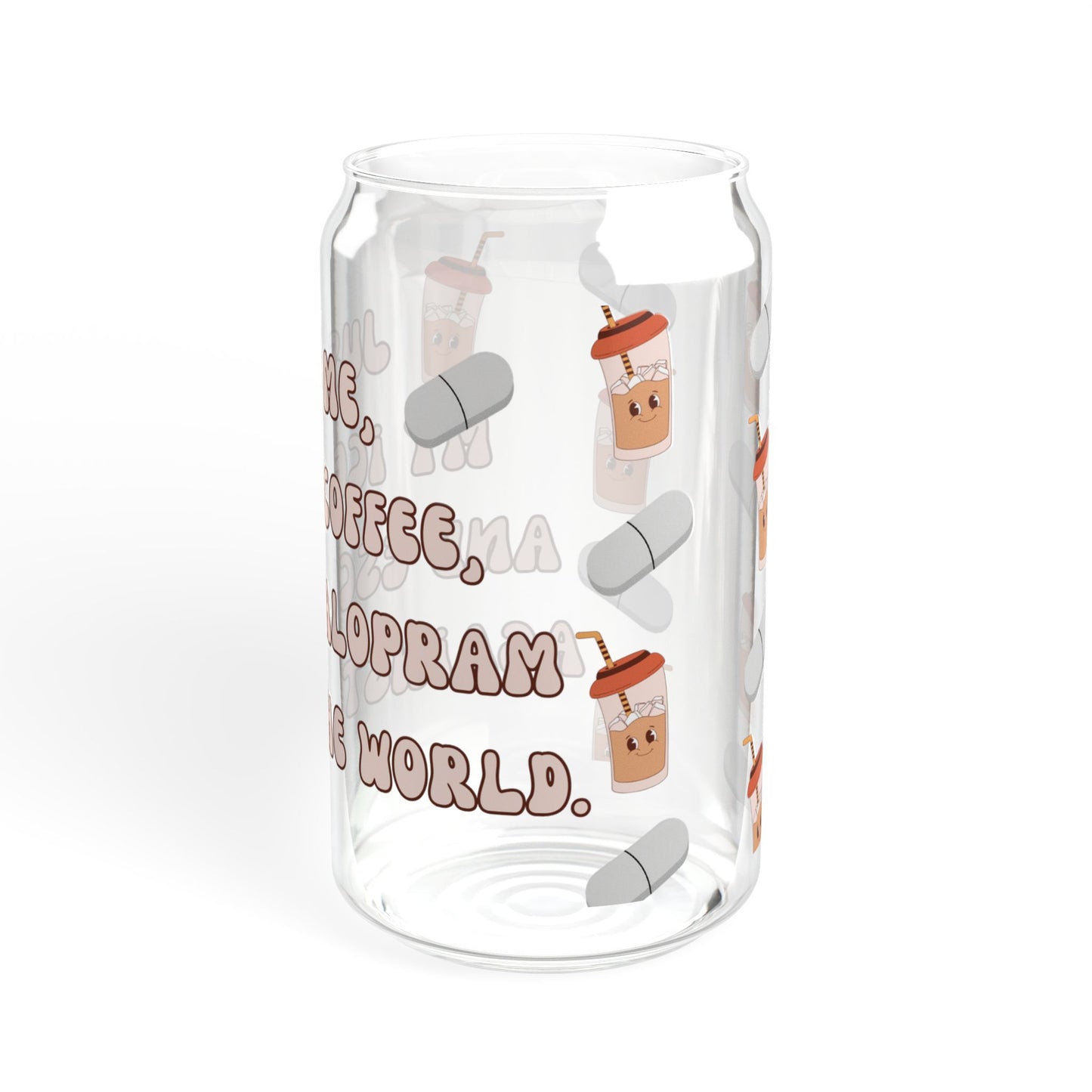 Anti-Anxiety Iced Coffee Glass, (16oz) - Escitalopram